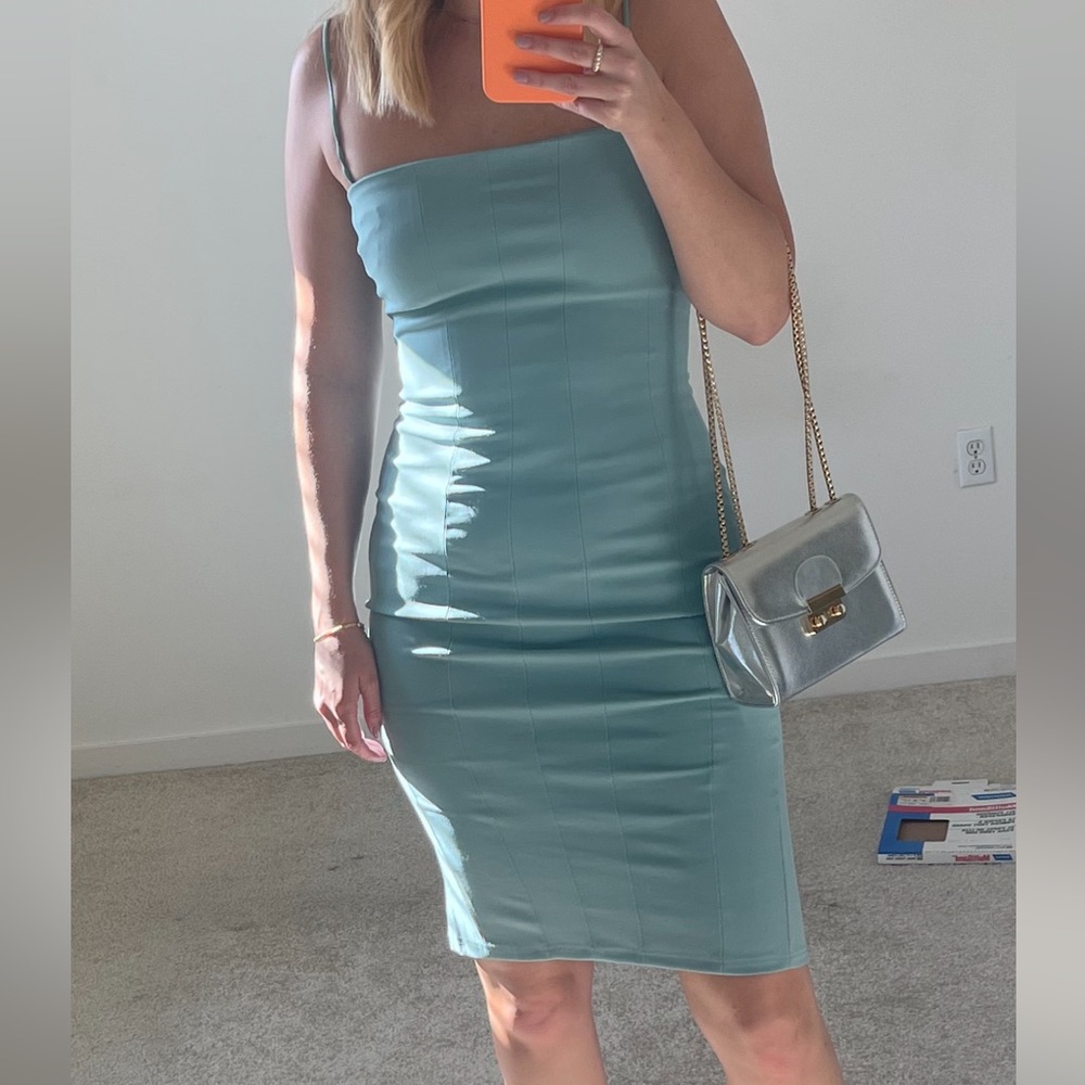 Hello Molly Strapless Teal Dress